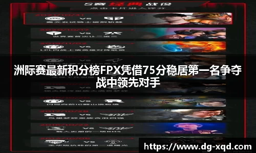 洲际赛最新积分榜FPX凭借75分稳居第一名争夺战中领先对手